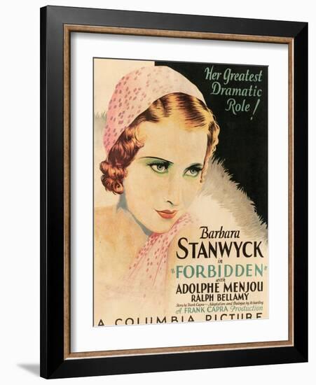 FORBIDDEN, Barbara Stanwyck, 1932-null-Framed Art Print