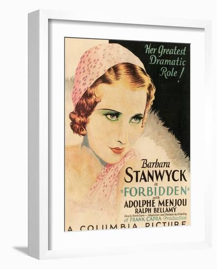 FORBIDDEN, Barbara Stanwyck, 1932-null-Framed Art Print