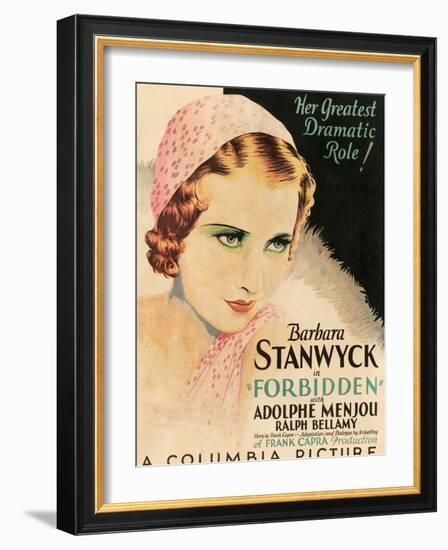 FORBIDDEN, Barbara Stanwyck, 1932-null-Framed Art Print