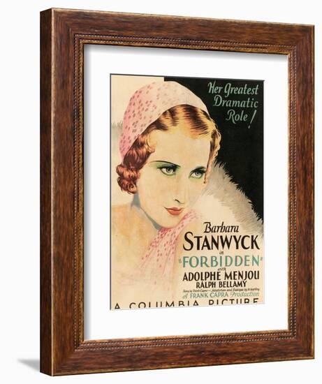 FORBIDDEN, Barbara Stanwyck, 1932-null-Framed Premium Giclee Print