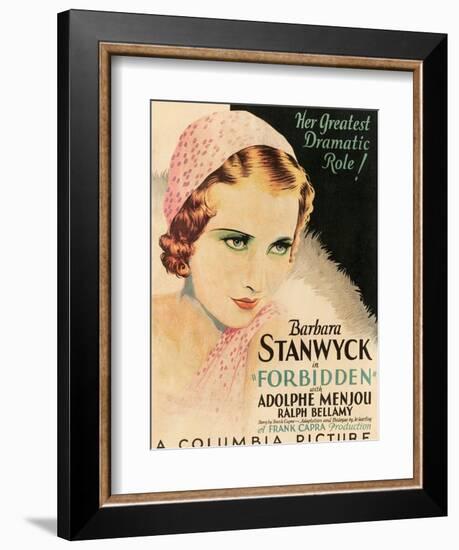 FORBIDDEN, Barbara Stanwyck, 1932-null-Framed Premium Giclee Print