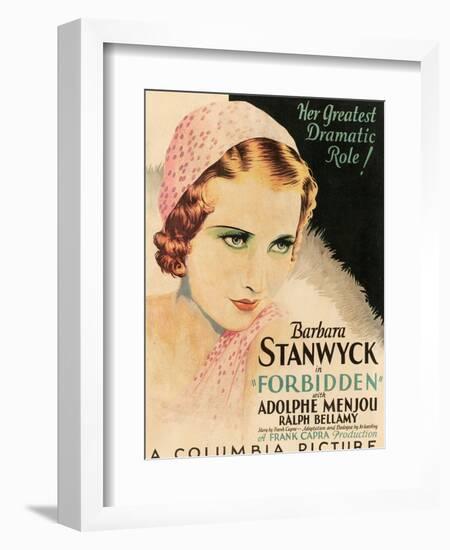 FORBIDDEN, Barbara Stanwyck, 1932-null-Framed Premium Giclee Print