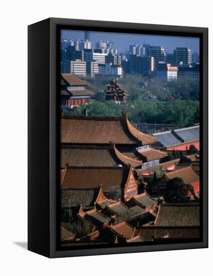 Forbidden City and Modern Buildings in Distance, Beijing, China-Martin Moos-Framed Premier Image Canvas