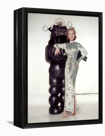 FORBIDDEN PLANET, 1956 directed by FRED M.WILCOX Anne Francis and Robby, the Robot (photo)-null-Framed Stretched Canvas