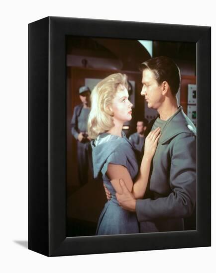 FORBIDDEN PLANET, 1956 directed by FRED M.WILCOX Leslie Nielsen and Anne Francis (photo)-null-Framed Stretched Canvas