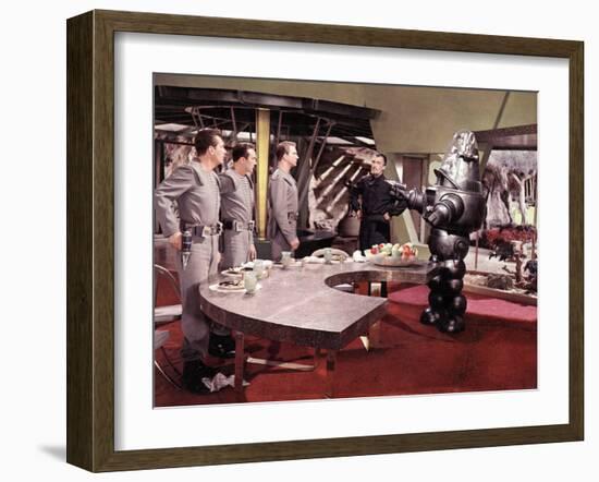 Forbidden Planet, Jack Kelly, Warren Stevens, Leslie Nielsen, Walter Pidgeon, Robby The Robot, 1956-null-Framed Photo