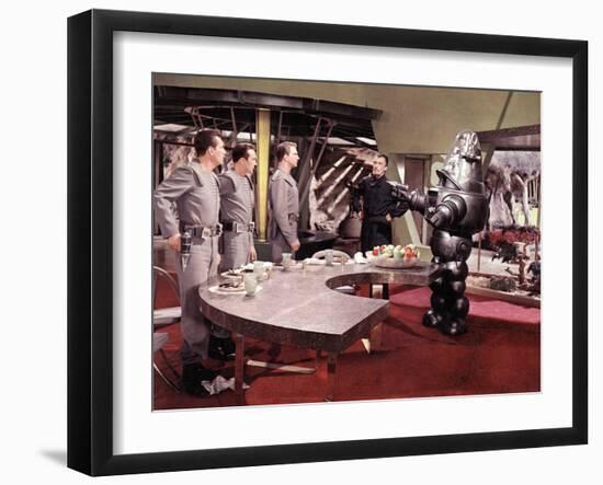 Forbidden Planet, Jack Kelly, Warren Stevens, Leslie Nielsen, Walter Pidgeon, Robby The Robot, 1956-null-Framed Photo