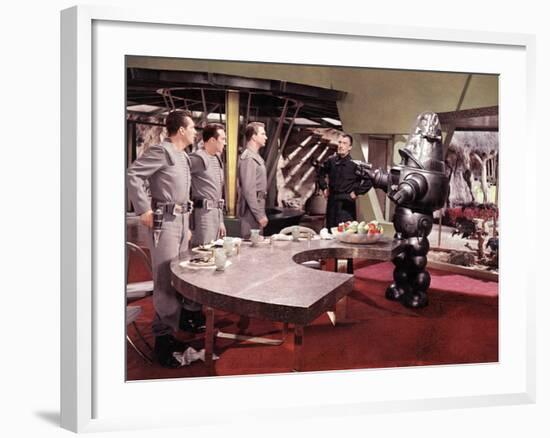 Forbidden Planet, Jack Kelly, Warren Stevens, Leslie Nielsen, Walter Pidgeon, Robby The Robot, 1956-null-Framed Photo