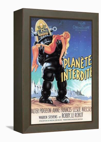 Forbidden Planet, Robby the Robot Holding Anne Francis, 1956-null-Framed Stretched Canvas