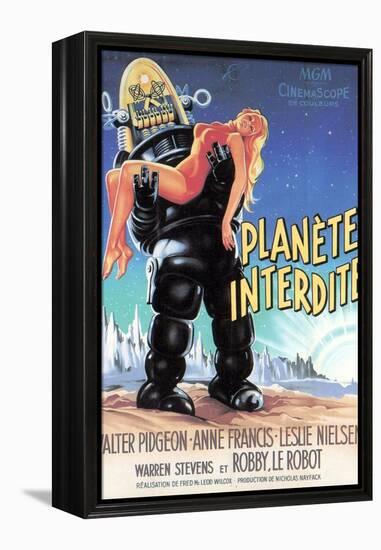 Forbidden Planet, Robby the Robot Holding Anne Francis, 1956-null-Framed Stretched Canvas