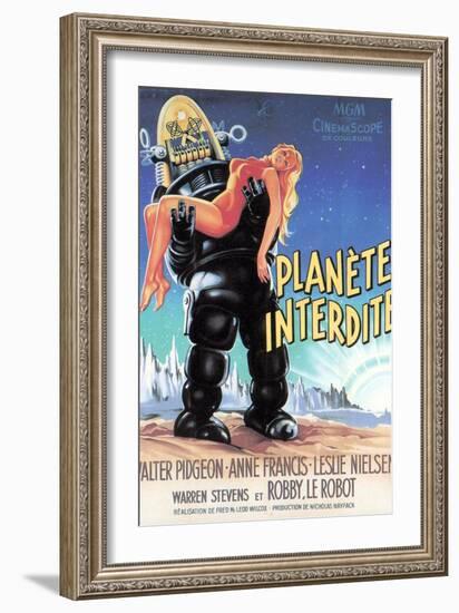 Forbidden Planet, Robby the Robot Holding Anne Francis, 1956-null-Framed Premium Giclee Print