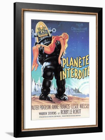 Forbidden Planet, Robby the Robot Holding Anne Francis, 1956-null-Framed Premium Giclee Print