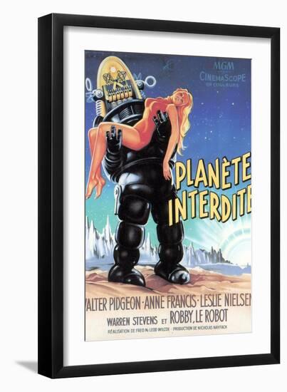 Forbidden Planet, Robby the Robot Holding Anne Francis, 1956-null-Framed Premium Giclee Print