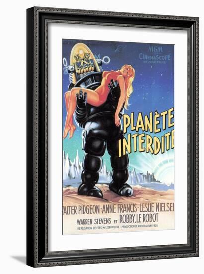 Forbidden Planet, Robby the Robot Holding Anne Francis, 1956-null-Framed Premium Giclee Print