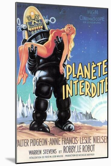 Forbidden Planet, Robby the Robot Holding Anne Francis, 1956-null-Mounted Art Print