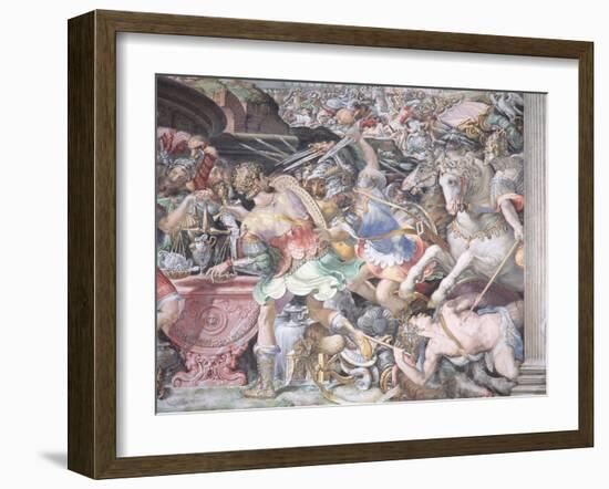 Forbidding the Weighing of Gold, Scene from 'Stories of Furius Camillus', C.1545-Francesco De Rossi Salviati Cecchino-Framed Giclee Print