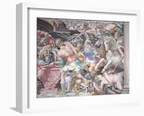 Forbidding the Weighing of Gold, Scene from 'Stories of Furius Camillus', C.1545-Francesco De Rossi Salviati Cecchino-Framed Giclee Print