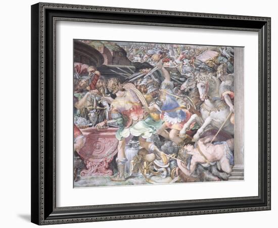 Forbidding the Weighing of Gold, Scene from 'Stories of Furius Camillus', C.1545-Francesco De Rossi Salviati Cecchino-Framed Giclee Print