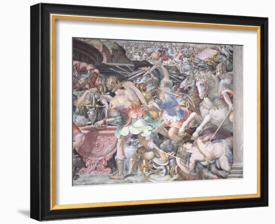 Forbidding the Weighing of Gold, Scene from 'Stories of Furius Camillus', C.1545-Francesco De Rossi Salviati Cecchino-Framed Giclee Print