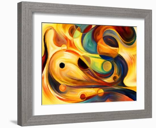 Forces of Nature Series. Abstract Design Made of Colorful Paint and Abstract Shapes on the Subject-agsandrew-Framed Art Print