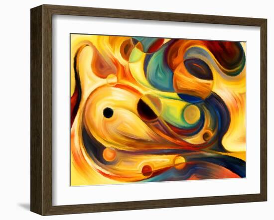 Forces of Nature Series. Abstract Design Made of Colorful Paint and Abstract Shapes on the Subject-agsandrew-Framed Art Print