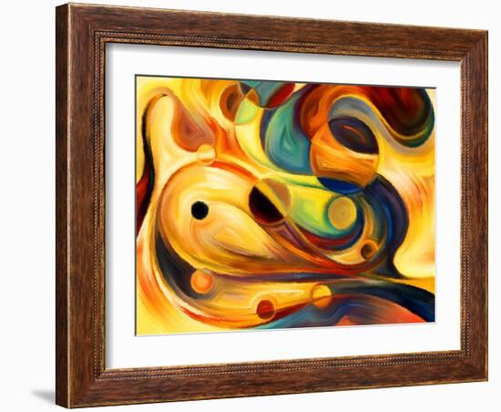 Forces of Nature Series. Abstract Design Made of Colorful Paint and Abstract Shapes on the Subject-agsandrew-Framed Art Print