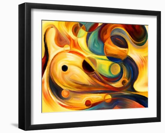 Forces of Nature Series. Abstract Design Made of Colorful Paint and Abstract Shapes on the Subject-agsandrew-Framed Art Print