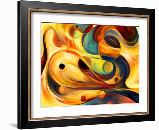 Forces of Nature Series. Abstract Design Made of Colorful Paint and Abstract Shapes on the Subject-agsandrew-Framed Art Print