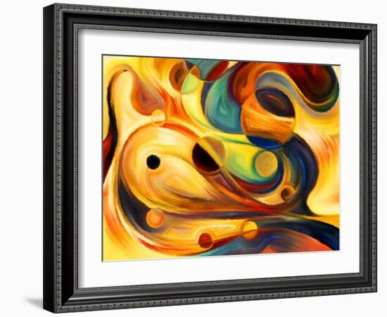 Forces of Nature Series. Abstract Design Made of Colorful Paint and Abstract Shapes on the Subject-agsandrew-Framed Art Print