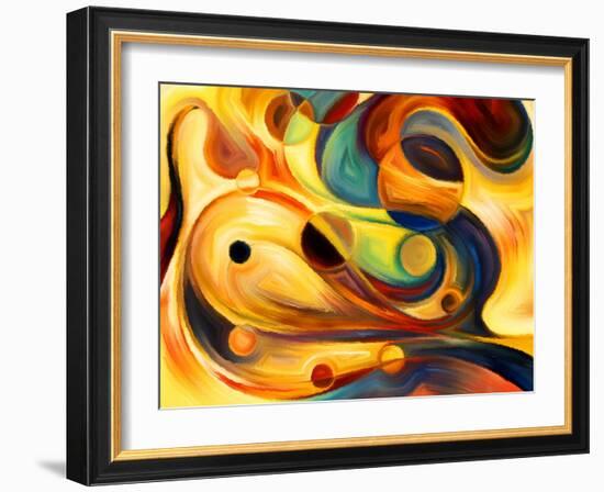 Forces of Nature Series. Abstract Design Made of Colorful Paint and Abstract Shapes on the Subject-agsandrew-Framed Art Print