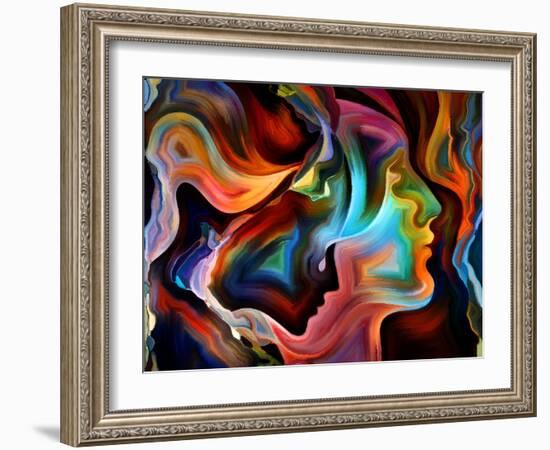 Forces of Nature Series. Arrangement of Colorful Paint and Abstract Shapes on the Subject of Modern-agsandrew-Framed Art Print