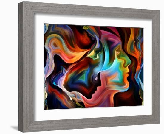 Forces of Nature Series. Arrangement of Colorful Paint and Abstract Shapes on the Subject of Modern-agsandrew-Framed Art Print