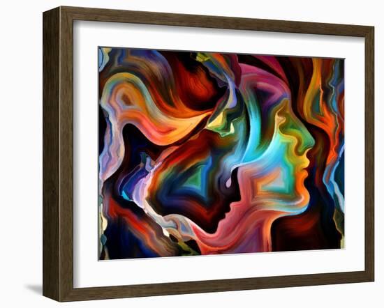 Forces of Nature Series. Arrangement of Colorful Paint and Abstract Shapes on the Subject of Modern-agsandrew-Framed Art Print