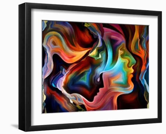 Forces of Nature Series. Arrangement of Colorful Paint and Abstract Shapes on the Subject of Modern-agsandrew-Framed Art Print