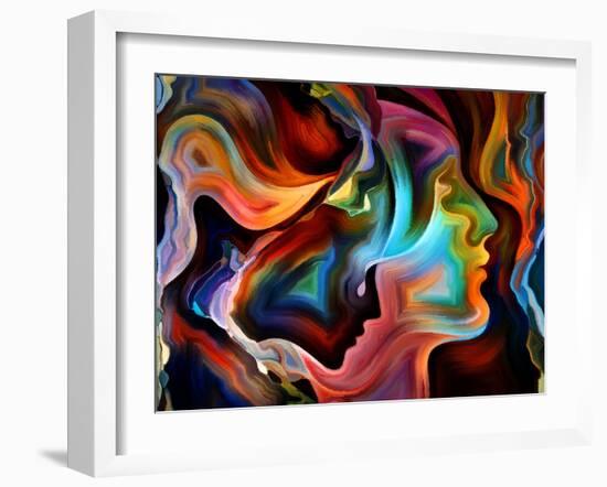 Forces of Nature Series. Arrangement of Colorful Paint and Abstract Shapes on the Subject of Modern-agsandrew-Framed Art Print