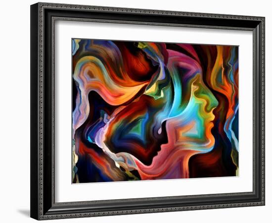 Forces of Nature Series. Arrangement of Colorful Paint and Abstract Shapes on the Subject of Modern-agsandrew-Framed Art Print