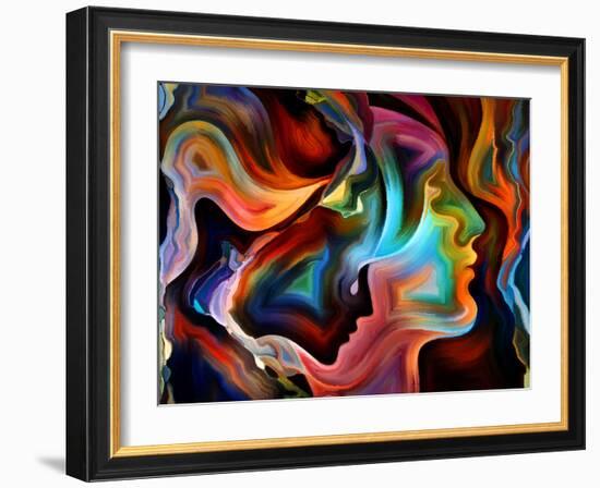 Forces of Nature Series. Arrangement of Colorful Paint and Abstract Shapes on the Subject of Modern-agsandrew-Framed Art Print