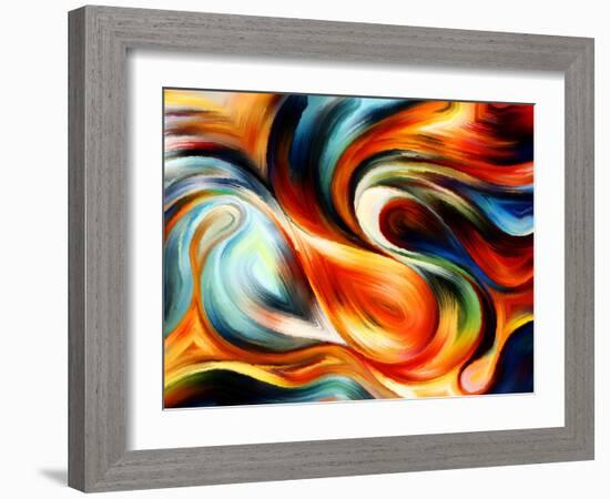 Forces of Nature Series. Composition of Colorful Paint and Abstract Shapes Suitable as a Backdrop F-agsandrew-Framed Art Print