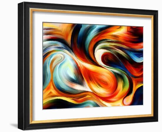 Forces of Nature Series. Composition of Colorful Paint and Abstract Shapes Suitable as a Backdrop F-agsandrew-Framed Art Print