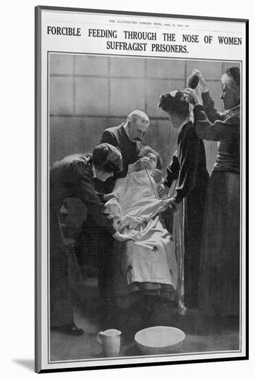 Forcible Feeding Through the Nose of Women Suffragist Prisoners-null-Mounted Photographic Print