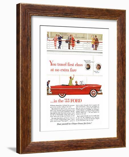 Ford 1955 - Travel First Class-null-Framed Art Print