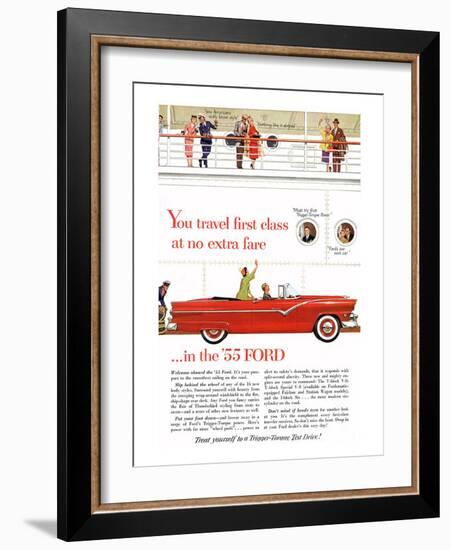 Ford 1955 - Travel First Class-null-Framed Art Print