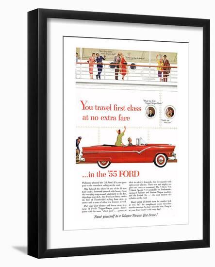 Ford 1955 - Travel First Class-null-Framed Art Print