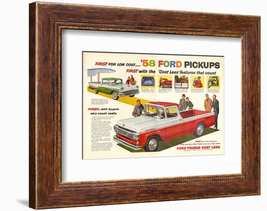 Ford 1958 `58 Ford Pickups-null-Framed Art Print