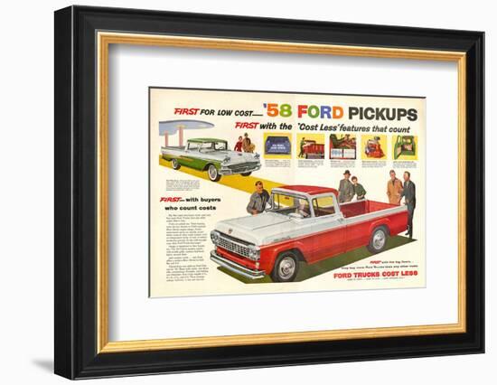 Ford 1958 `58 Ford Pickups-null-Framed Art Print