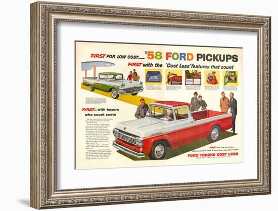 Ford 1958 `58 Ford Pickups-null-Framed Art Print