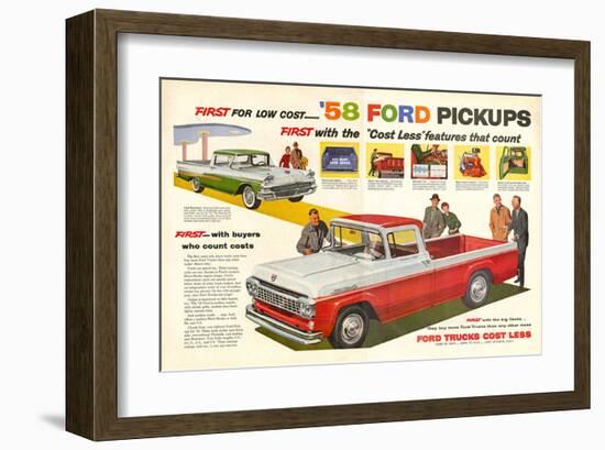 Ford 1958 `58 Ford Pickups-null-Framed Art Print