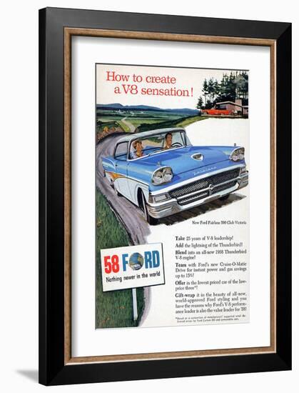 Ford 1958 - a V8 Sensation-null-Framed Art Print