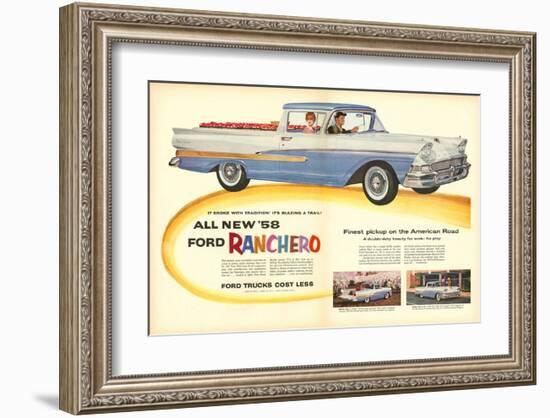 Ford 1958 All New `58 Ranchero-null-Framed Art Print