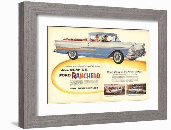 Ford 1958 All New `58 Ranchero-null-Framed Art Print